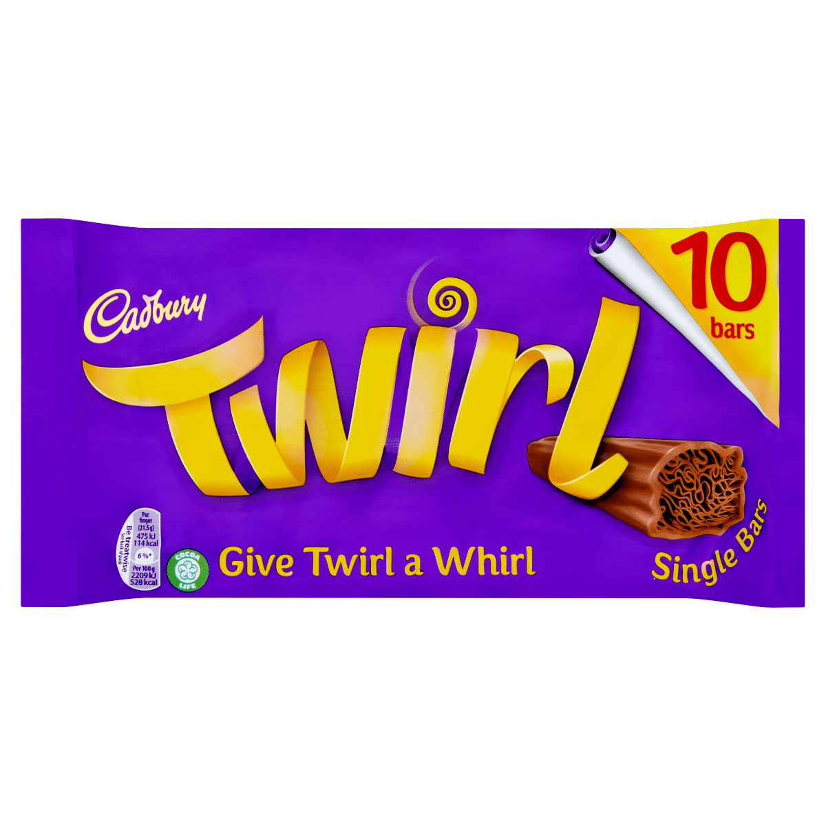 Cadbury Twirl Chocolate Bar 10 Pack 215g