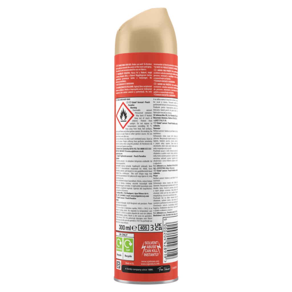Glade Aerosol Air Freshener Peach Paradise 300ml