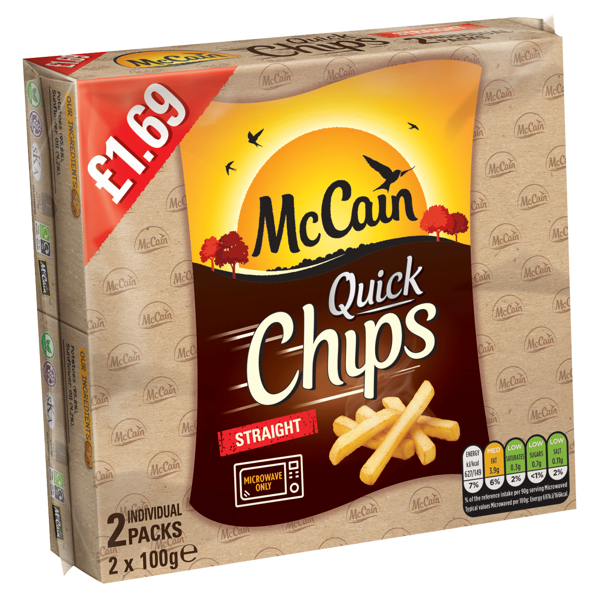 McCain Quick Chips Straight 2 x 100g (200g)