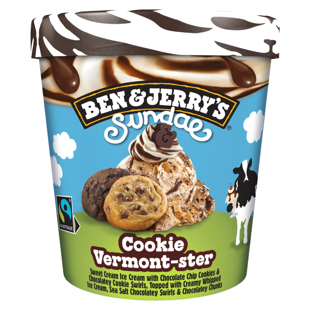 Ben & Jerry’s Ice Cream Tub Cookie Vermont-ster Sundae 427 ml