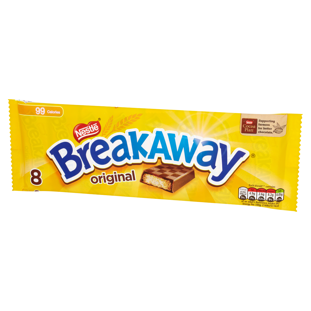 Breakaway Milk Chocolate Biscuit Bar Multipack 8 Pack