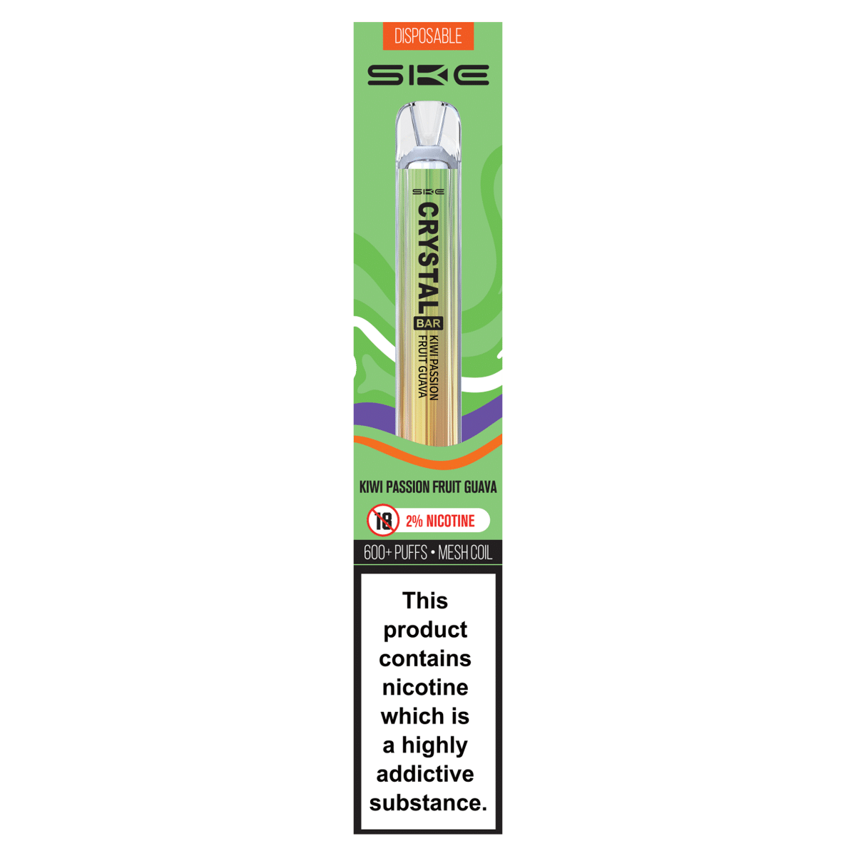 SKE Disposable Crystal Bar Kiwi Passion Fruit Guava 20mg/ml