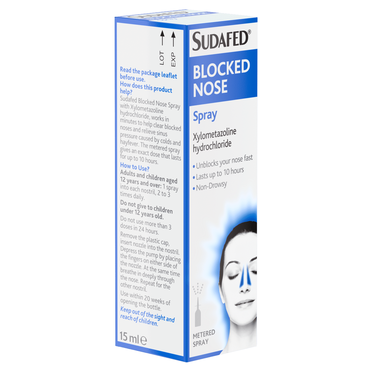 Sudafed Blocked Nose Spray Congestion Relief Lasts Up to 10 Hours 15ml