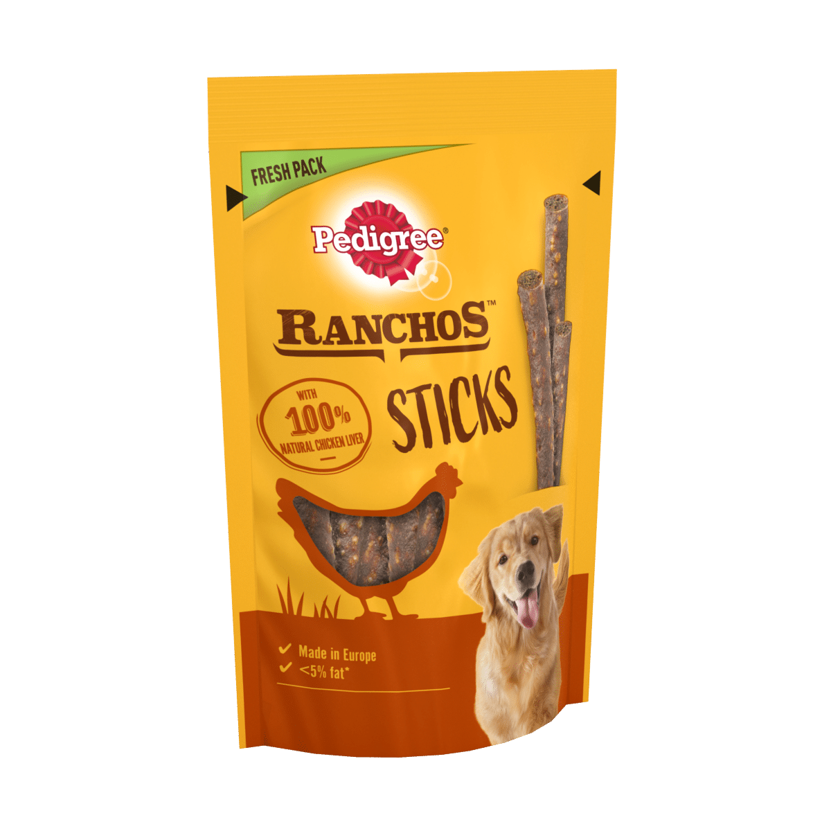 Pedigree Ranchos Adult Dog Treats Chicken Liver Sticks 60g
