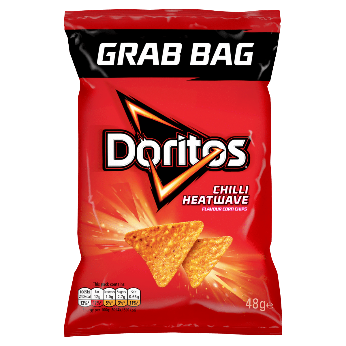 Doritos Chilli Heatwave Tortilla Chips Crisps 48g
