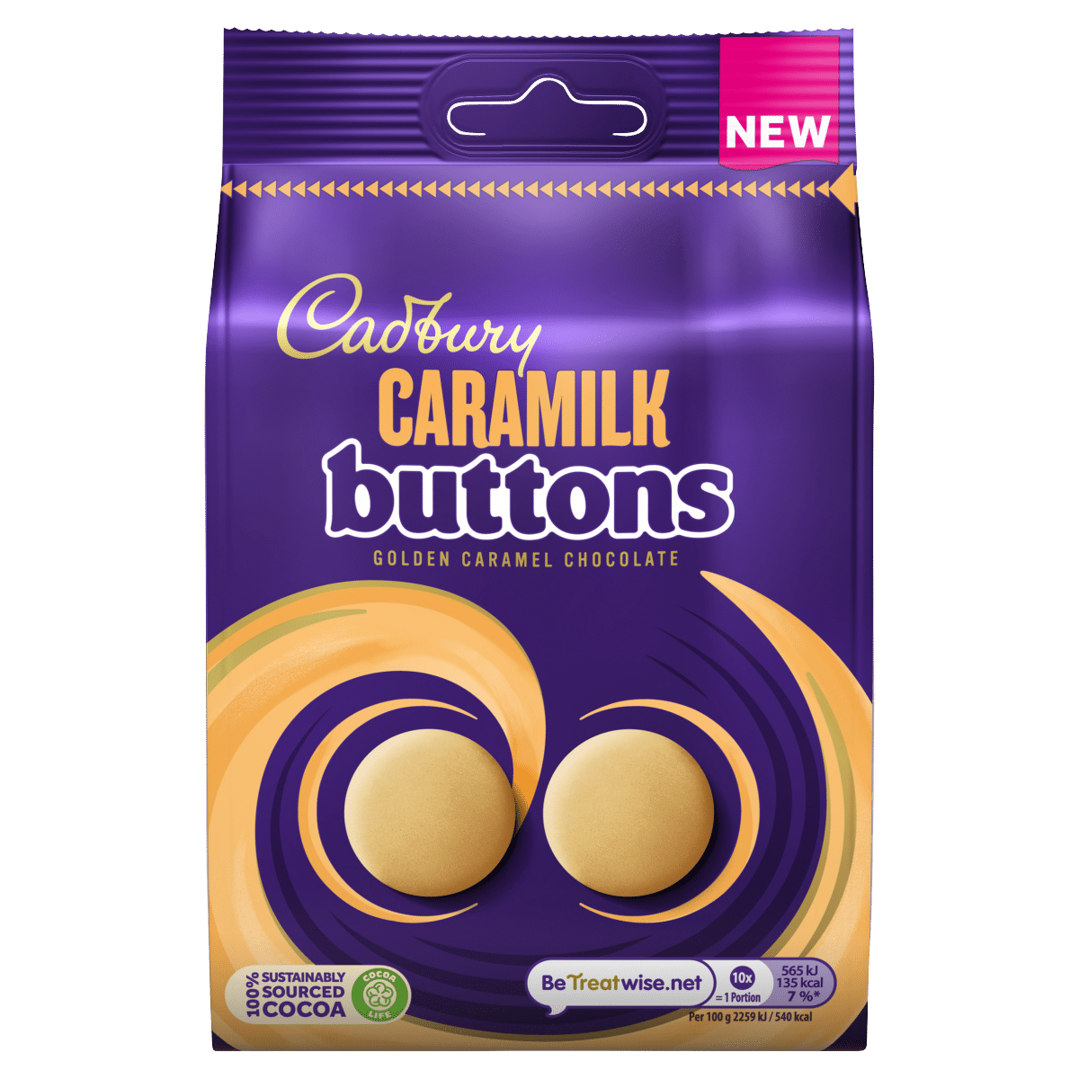 Cadbury Caramilk Buttons Golden Caramel Chocolate Bag 105g