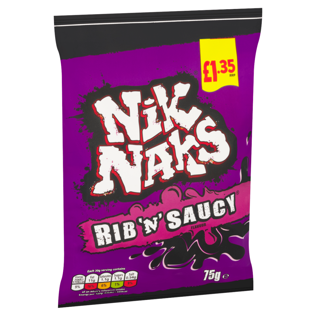 Nik Naks Rib ‘N’ Saucy Flavour 75g