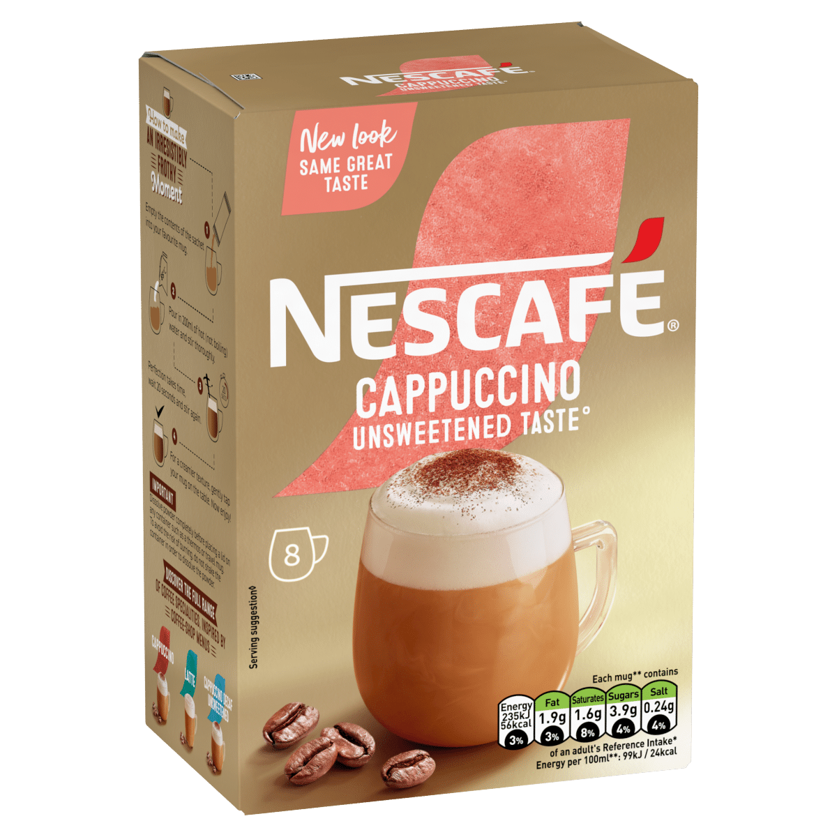 Nescafé Cappuccino Unsweetened 8 x 14.2g (113.6g)