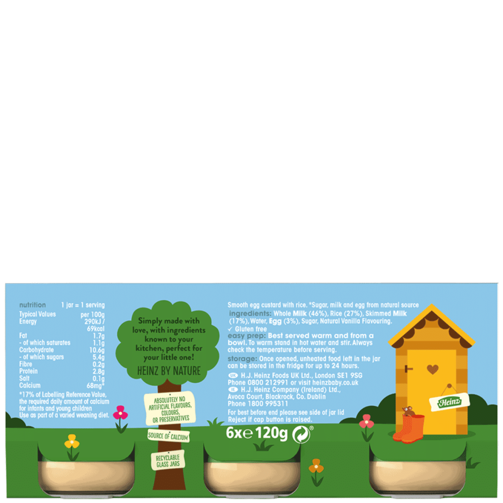 Heinz Egg Custard Baby Food Jar 6+ Months 120g