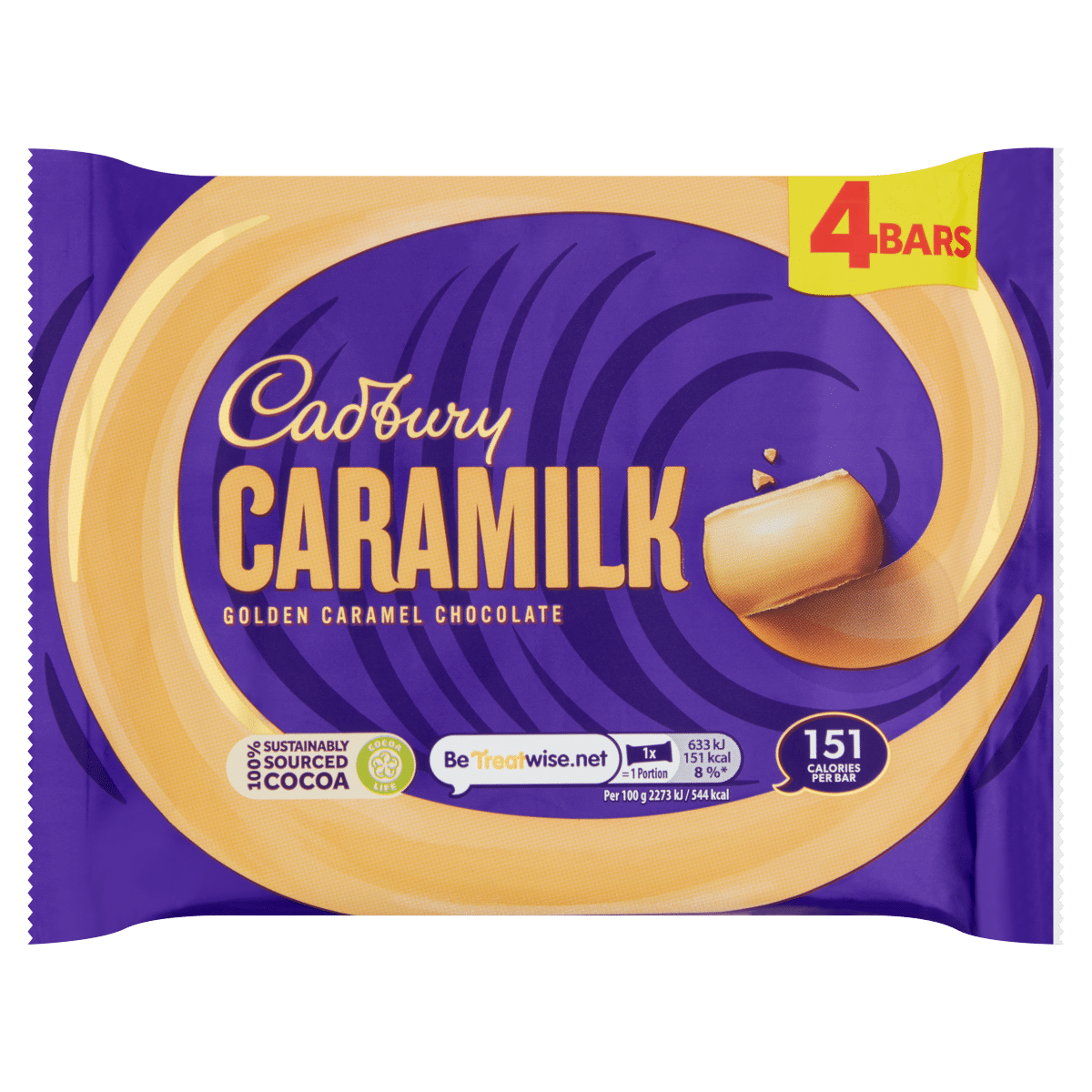 Cadbury Caramilk Golden Caramel Chocolate 4 x 28g (112g)