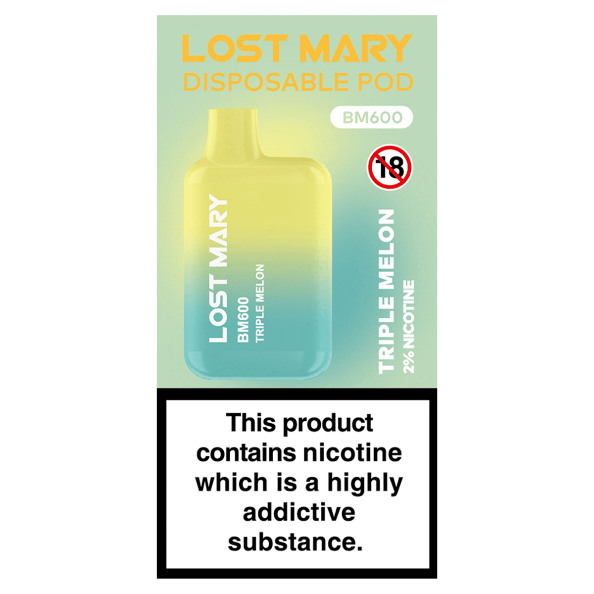 Lost Mary Disposable Pod BM600 Triple Melon 20mg