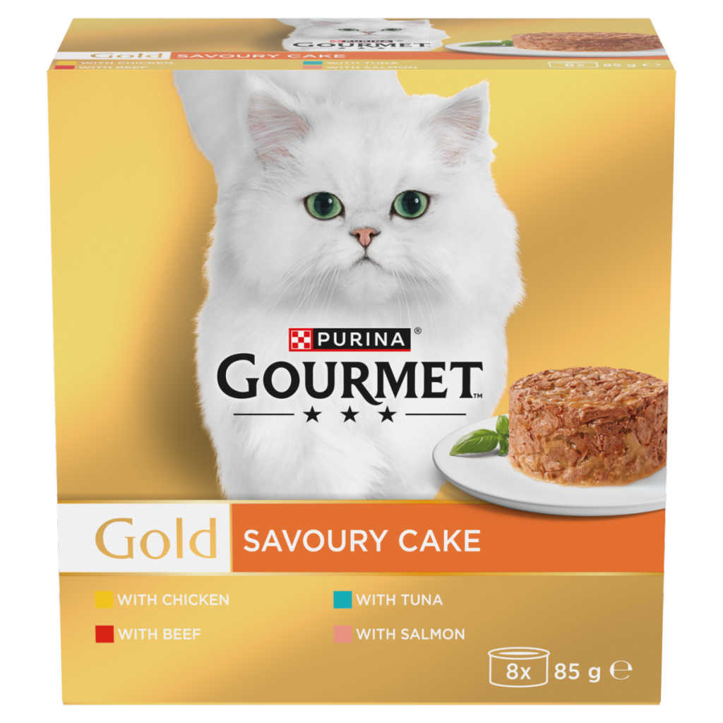 GOURMET Gold Savoury Cake Meat and Fish Variety Wet Cat Food 8x85g