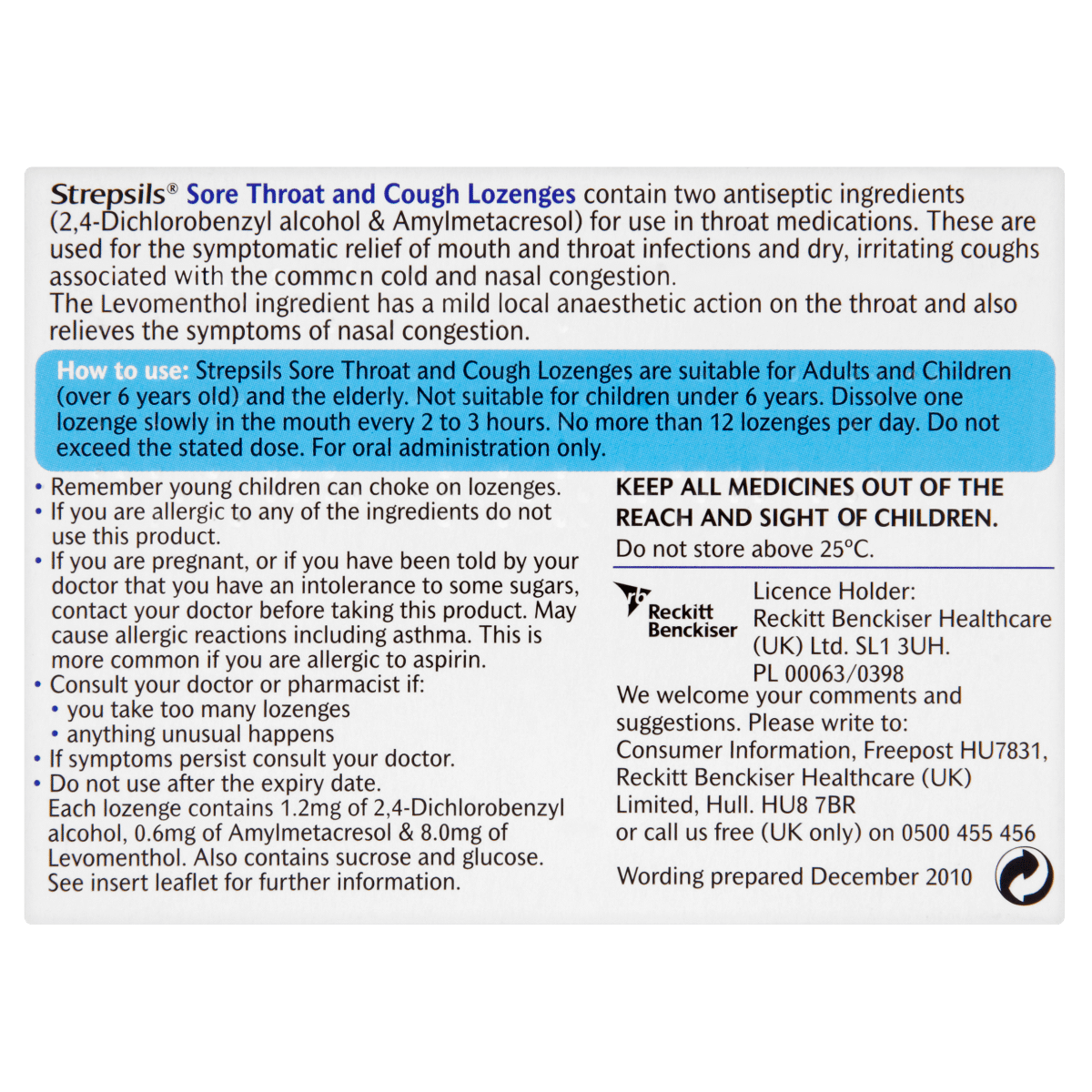 Strepsils Sore Throat & Cough Lozenges 24 Lozenges