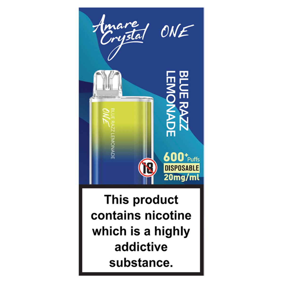 Amare Crystal One Blue Razz Lemonade Disposable 20mg/ml