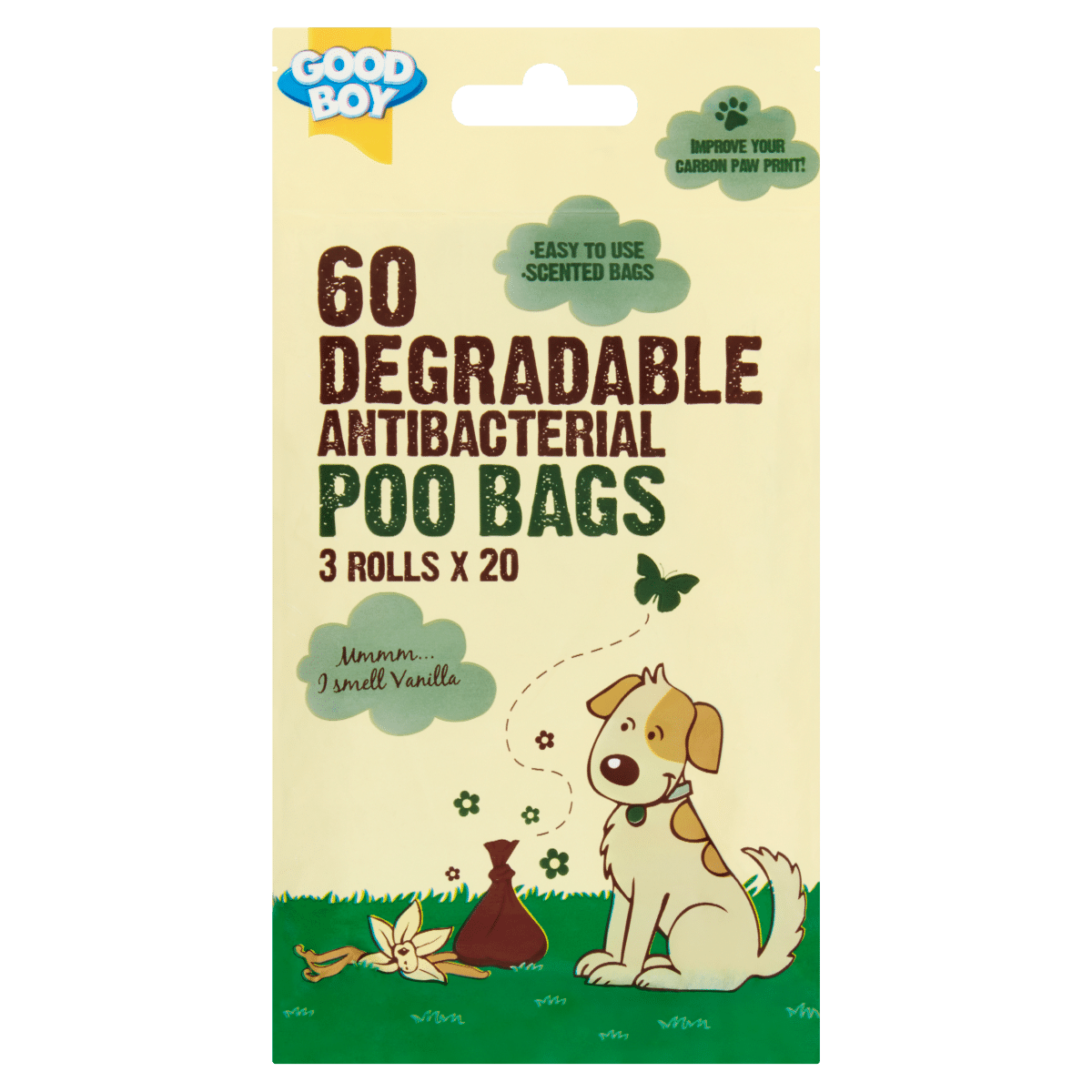 Good Boy 60 Degradable Antibacterial Poo Bags 3 Rolls x 20