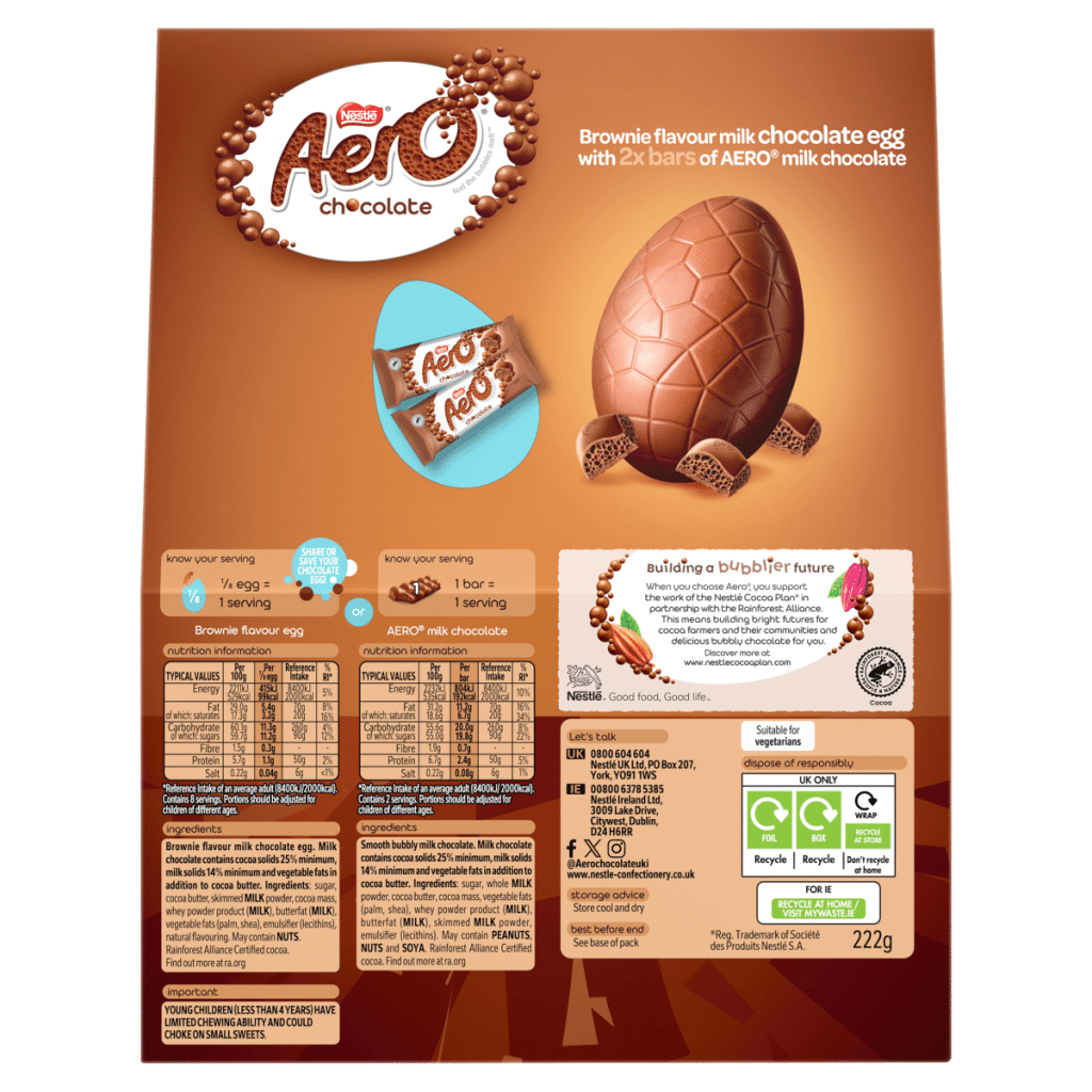 Aero Chocolate Brownie Flavour Egg 222g