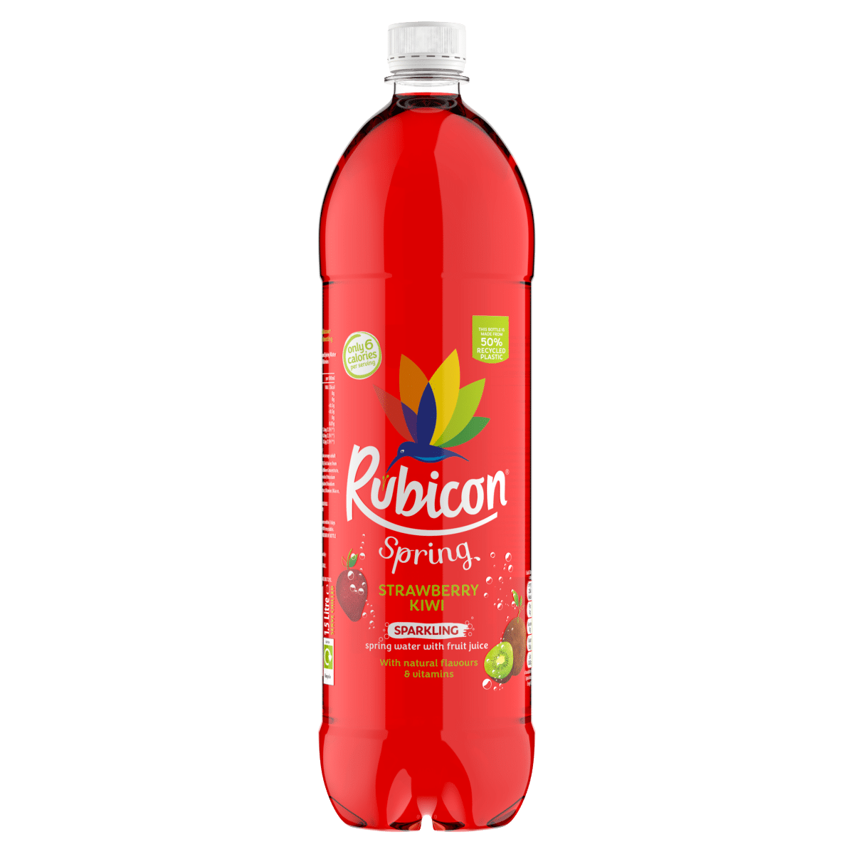 Rubicon Spring Strawberry Kiwi Flavoured Sparkling Spring Water 1.5 Litre