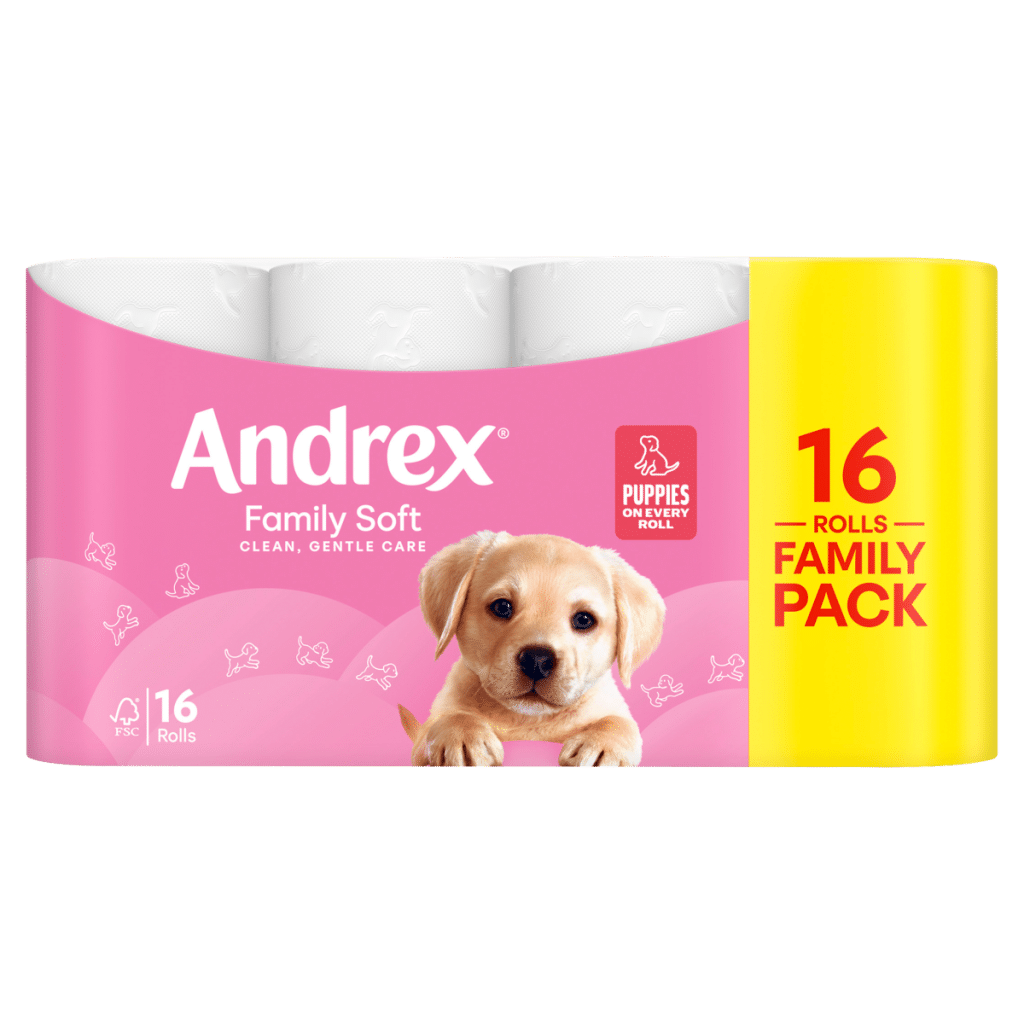 Andrex Family Soft Toilet Tissue Standard Rolls, 16 Rolls, 170 sheets