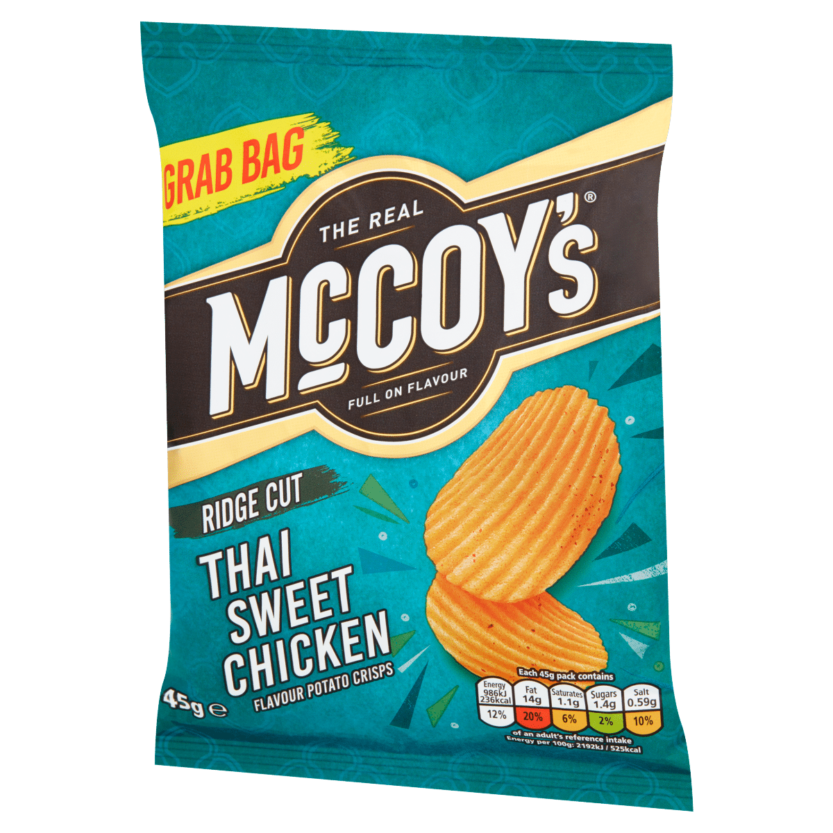 McCoy’s Ridge Cut Thai Sweet Chicken Flavour Potato Crisps 45g