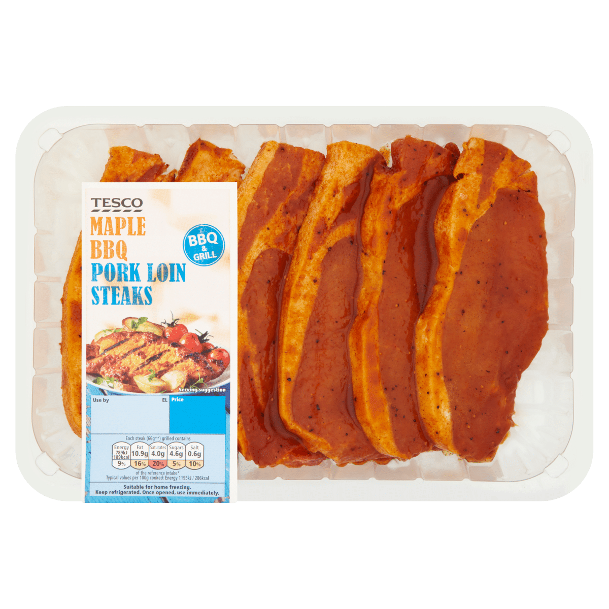Tesco Maple BBQ Pork Loin Steaks 600g