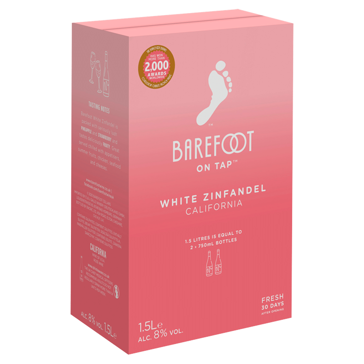 Barefoot On Tap White Zinfandel 1.5L