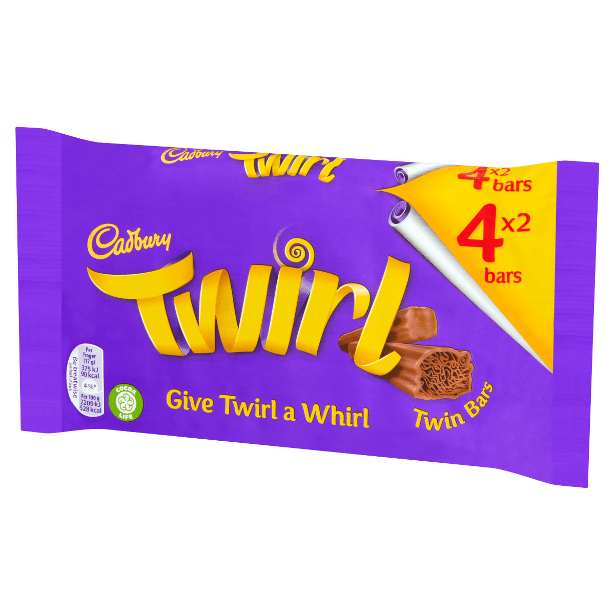 Cadbury Twirl Chocolate Bar 4 Pack 136g