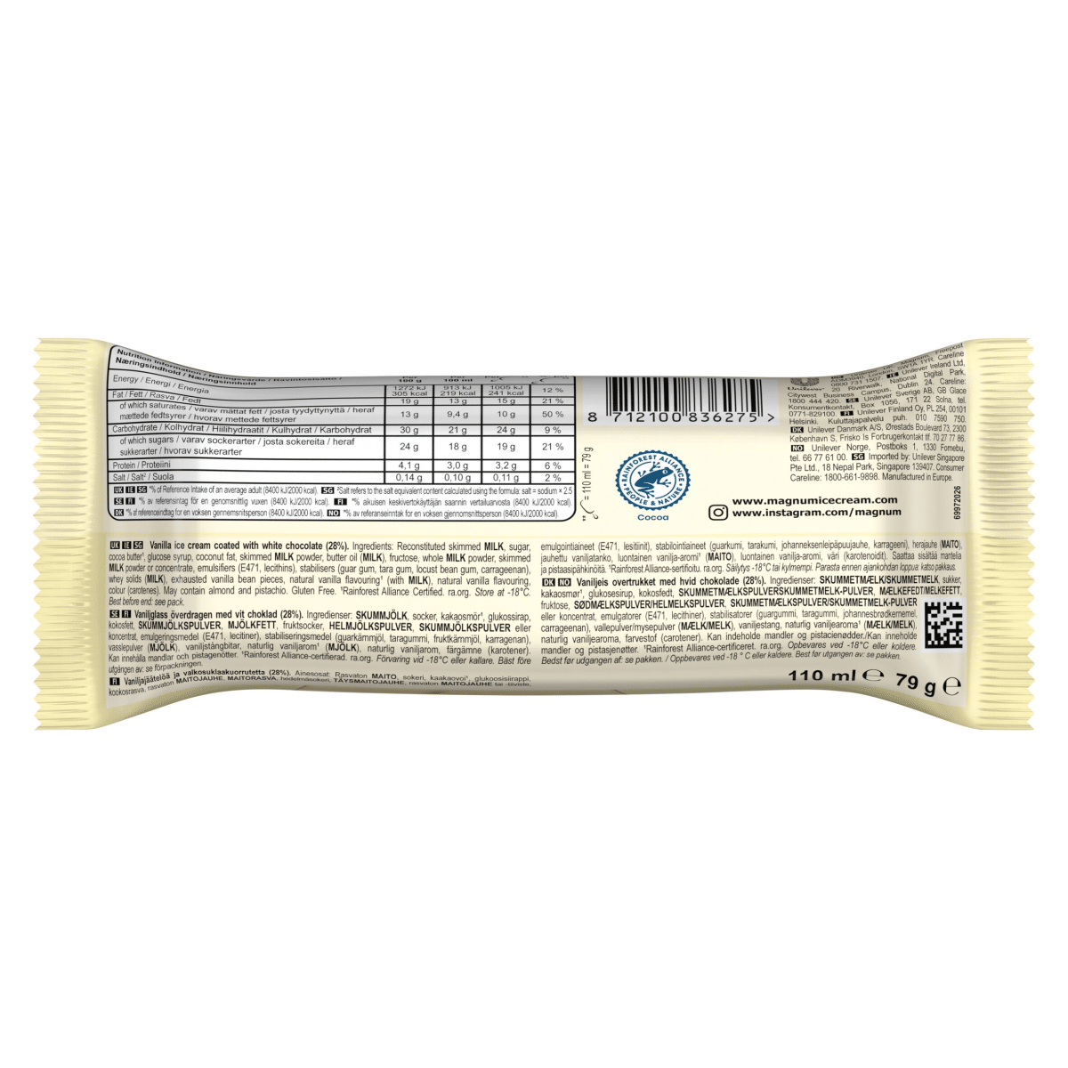 Magnum  Ice Cream Stick White Chocolate 110 ml