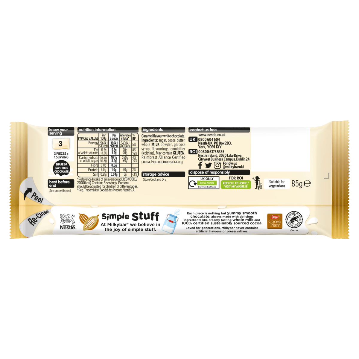 Milkybar Gold Caramel Flavour White Chocolate 85g