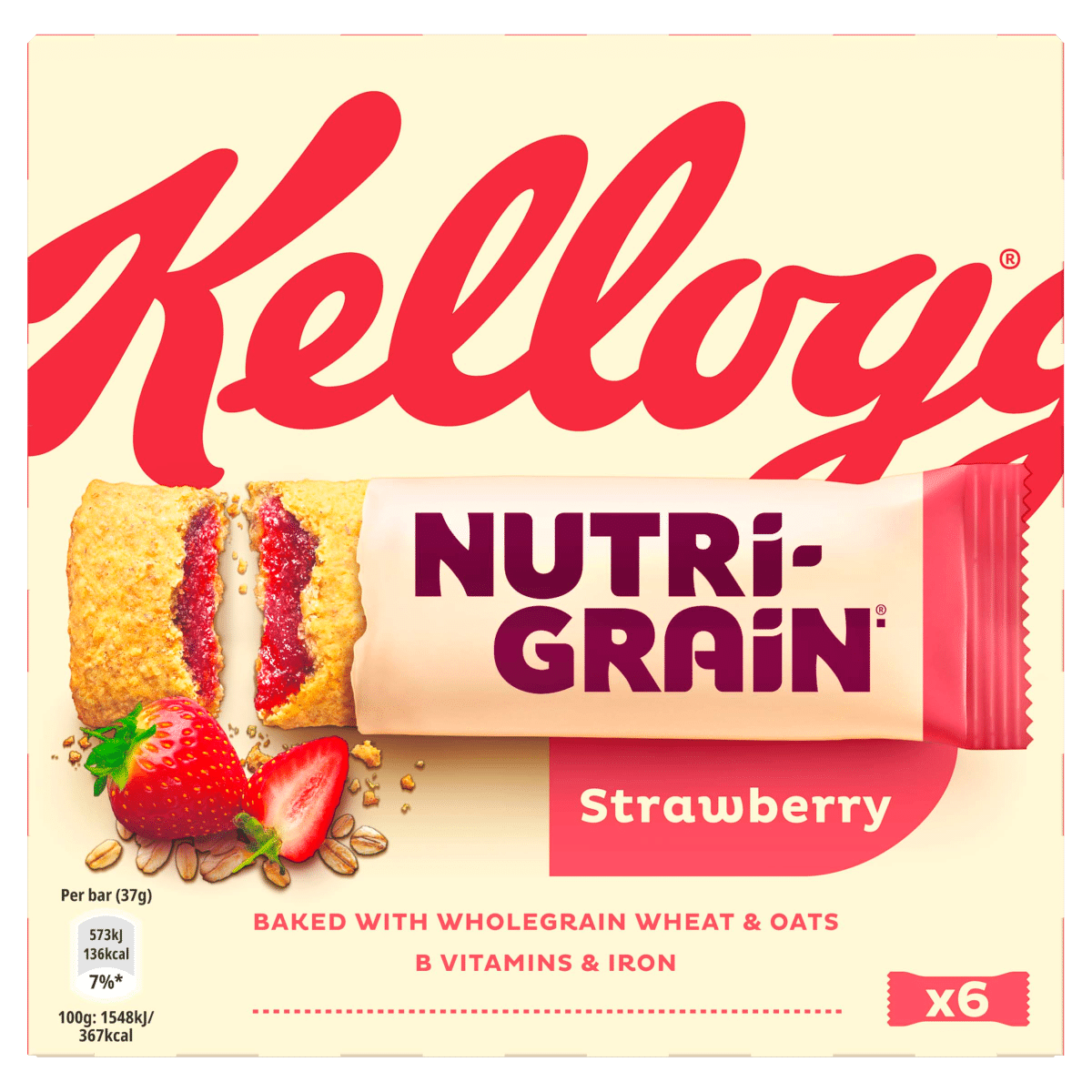 Kellogg’s Nutri-Grain Strawberry 6 x 37g (222g)