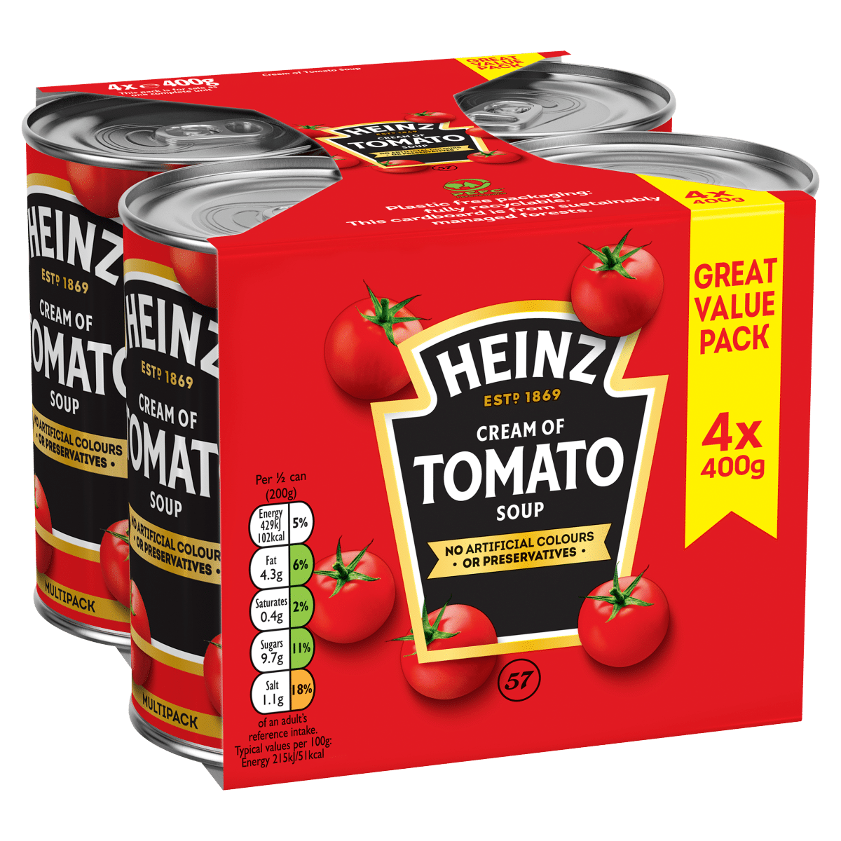 Heinz Cream of Tomato Soup  4 x 400g