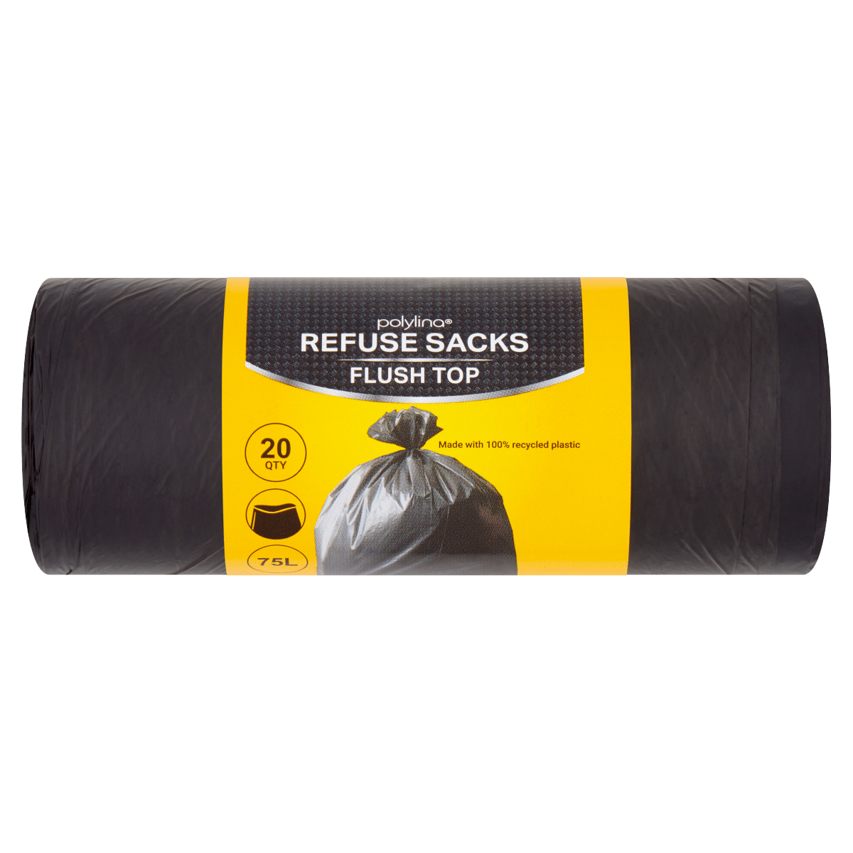 Polylina 20 Refuse Sacks Flush Top 75L