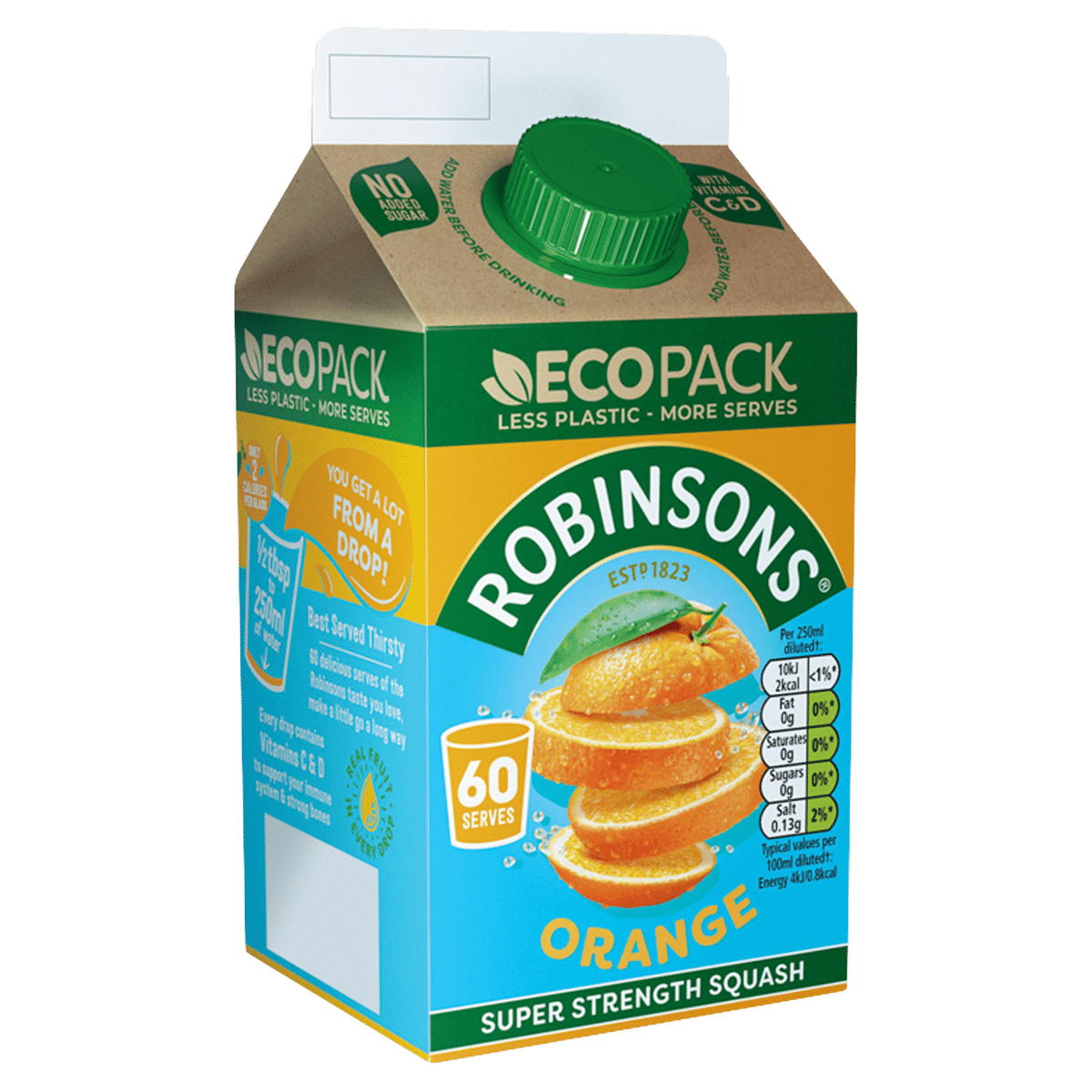Robinsons Orange Super Strength Squash Eco Pack 500ml