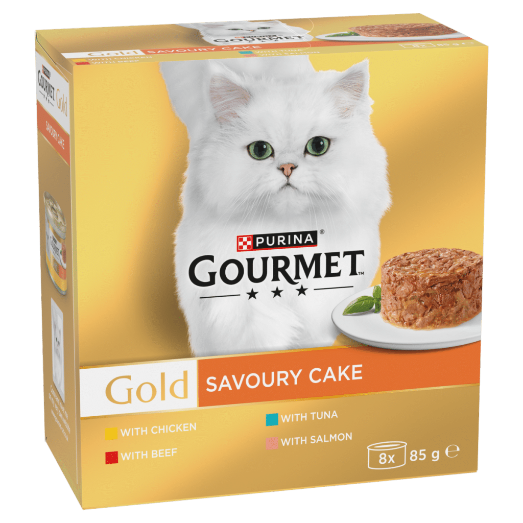GOURMET Gold Savoury Cake Meat and Fish Variety Wet Cat Food 8x85g