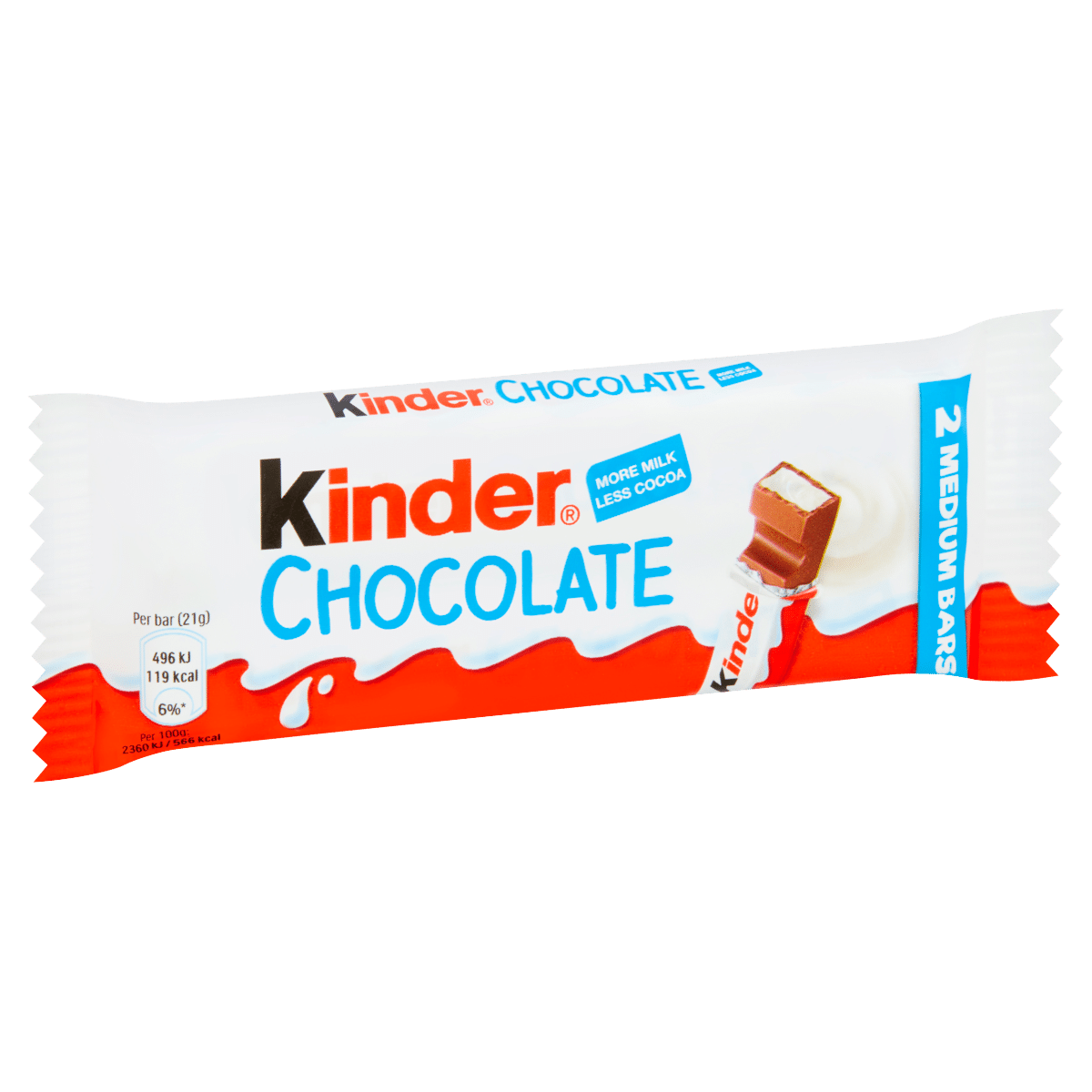 Kinder Medium Chocolate Multipack Bars 2 x 21g (42g)