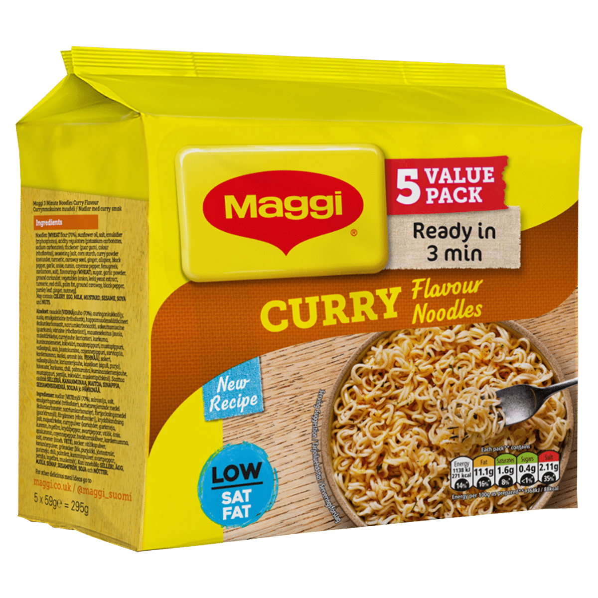 Maggi Curry Flavour Noodles 5 x 59g (295g)