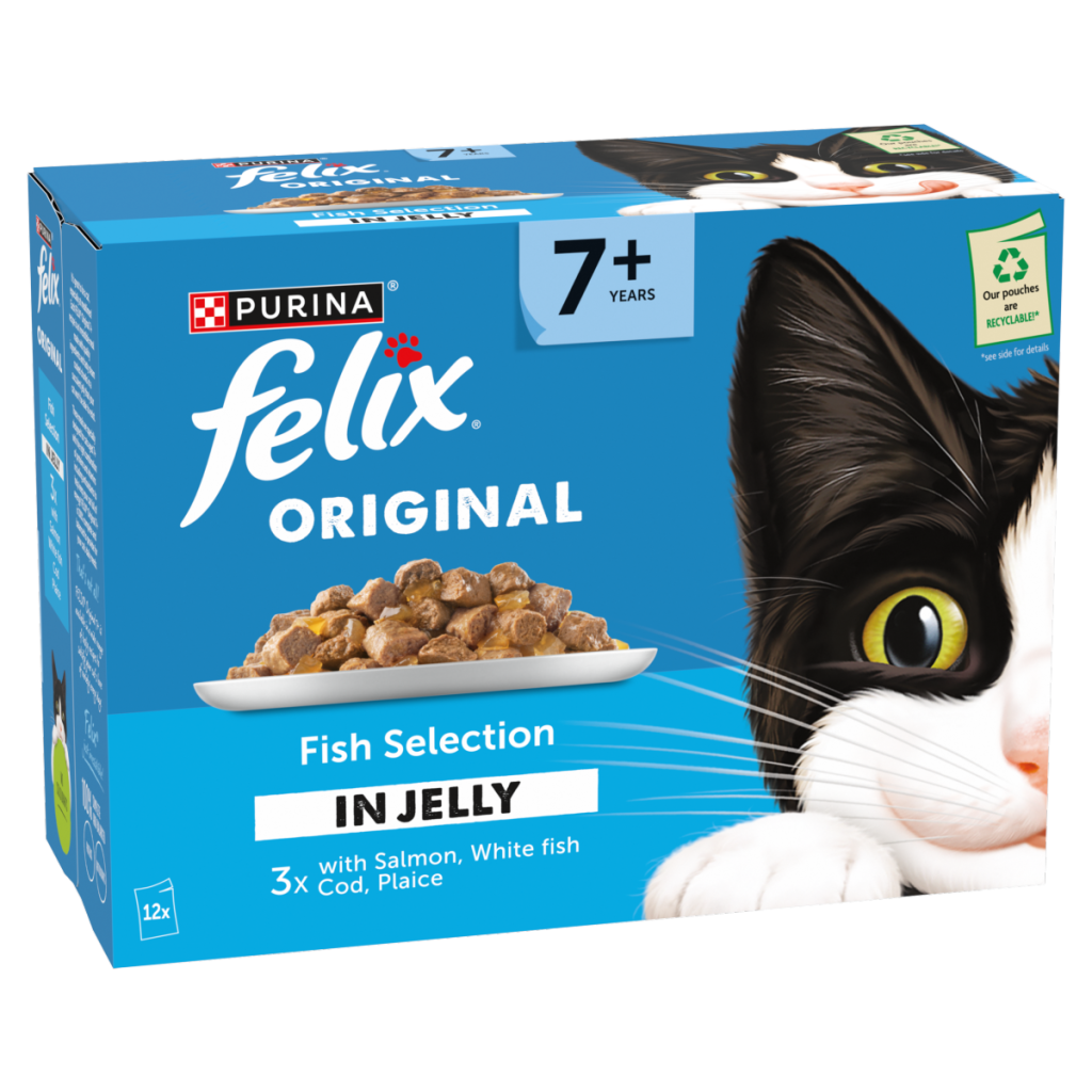 FELIX Original Senior Fish Selection in Jelly Wet Cat Food 12x85g