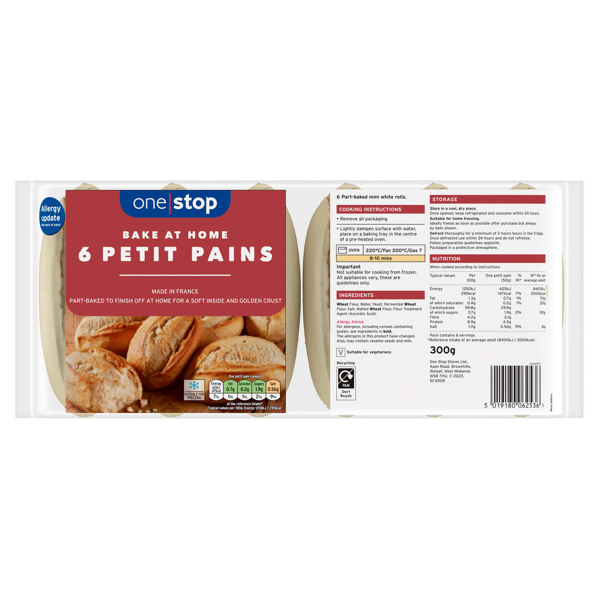 One Stop Bake at Home 6 Petit Pains 300g