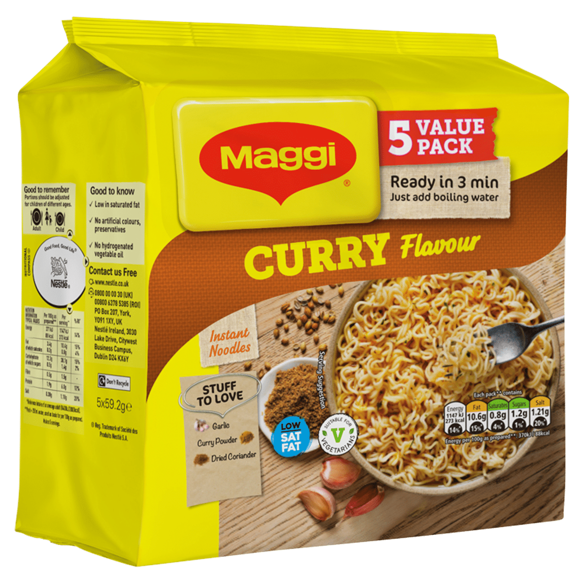 MAGGI 3 Minute Instant Noodles Curry Flavour 5 x 59g