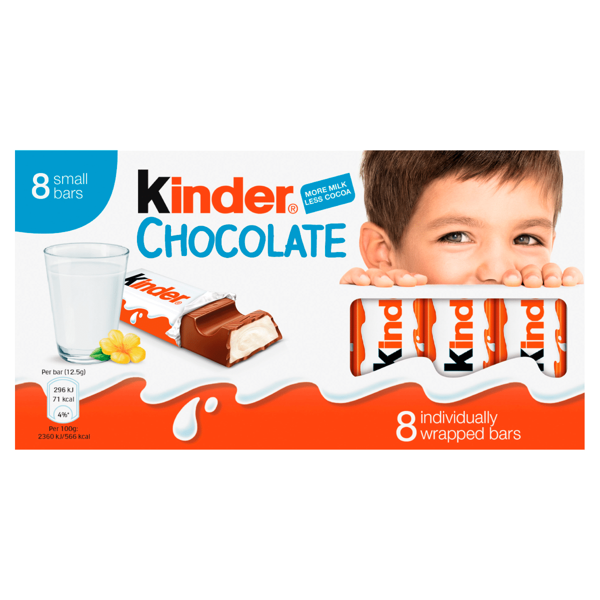 Kinder Small Chocolate Bars Multipack 8 x 12.5g (100g)