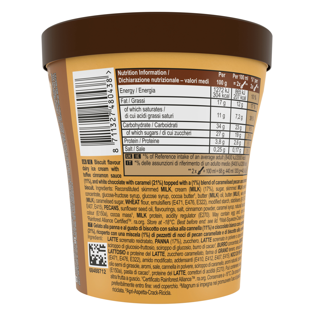 Magnum Double Gold Caramel Billionaire Ice Cream Tub 440 ml