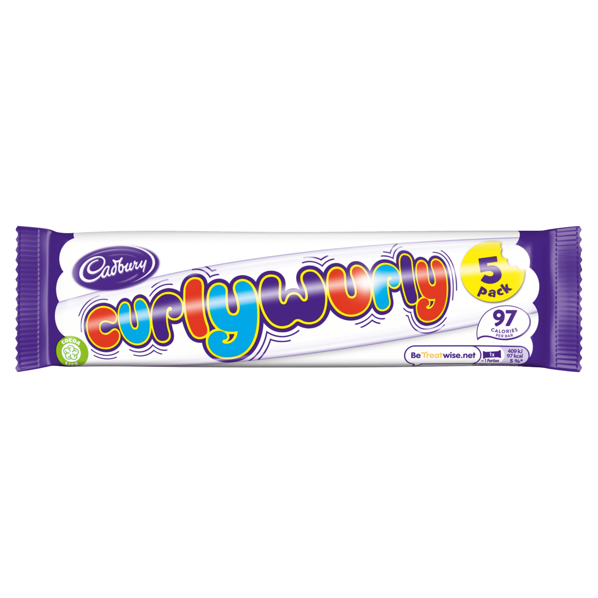 Cadbury Curly Wurly Chocolate Bar 5 Pack 107.5g