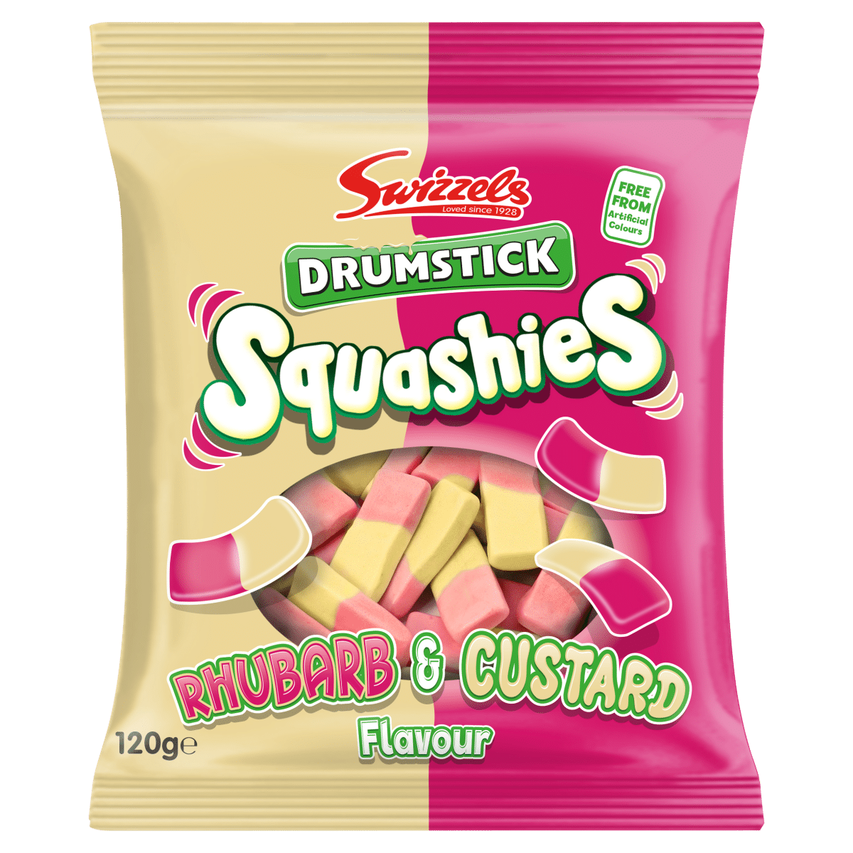 Swizzels Drumstick Squashies Rhubarb & Custard Flavour 120g