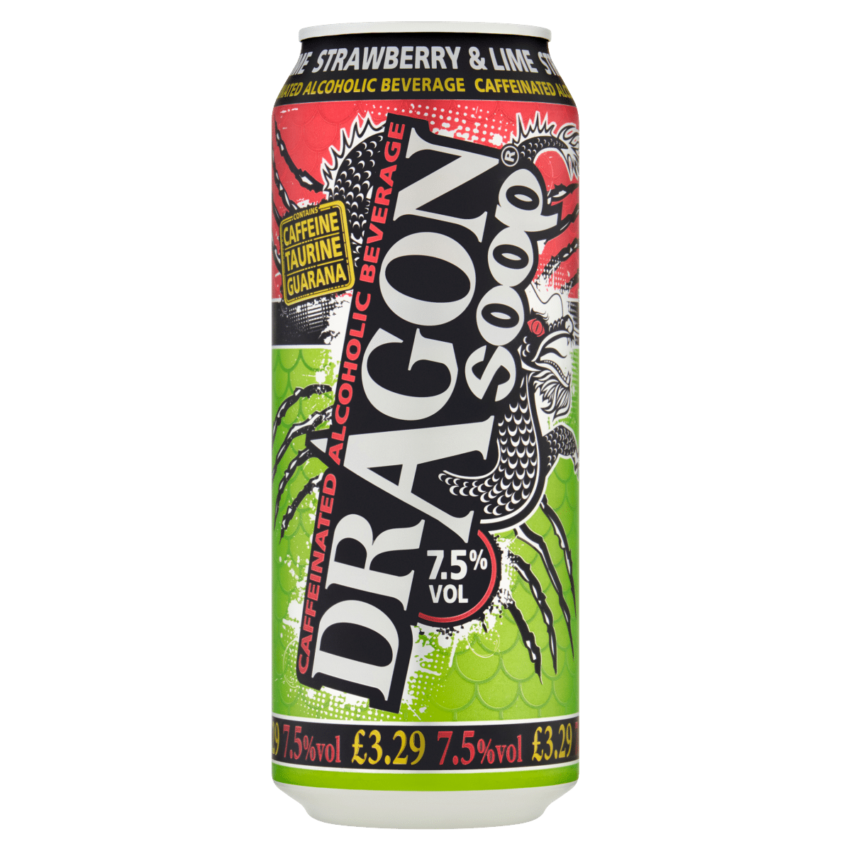 Dragon Soop Caffeinated Alcoholic Beverage Strawberry & Lime 500ml