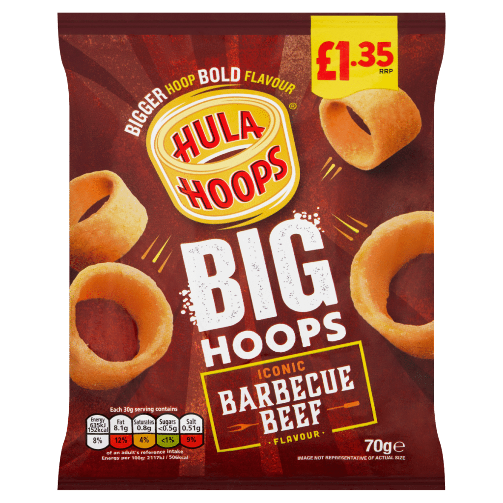 Hula Hoops Iconic Barbecue Beef Flavour Big Hoops 70g