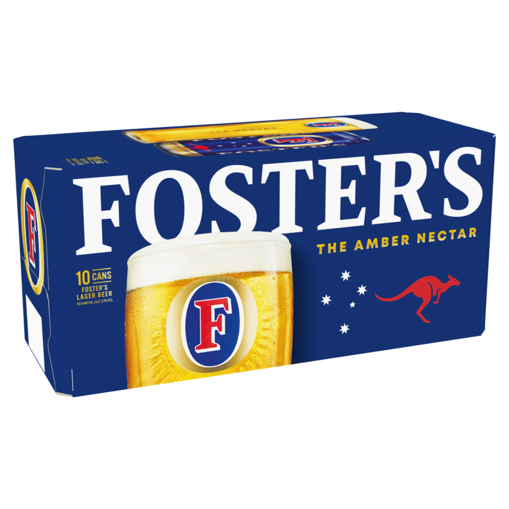 Foster’s The Amber Nectar Lager Beer Cans 10 x 440ml