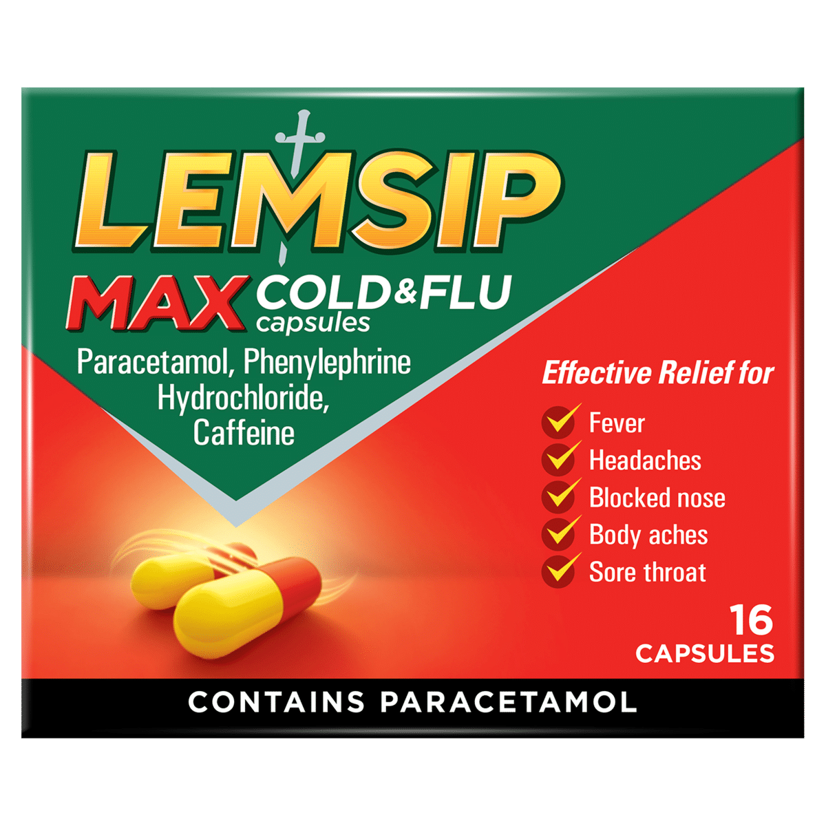 Lemsip Max Cold & Flu 16 Capsules