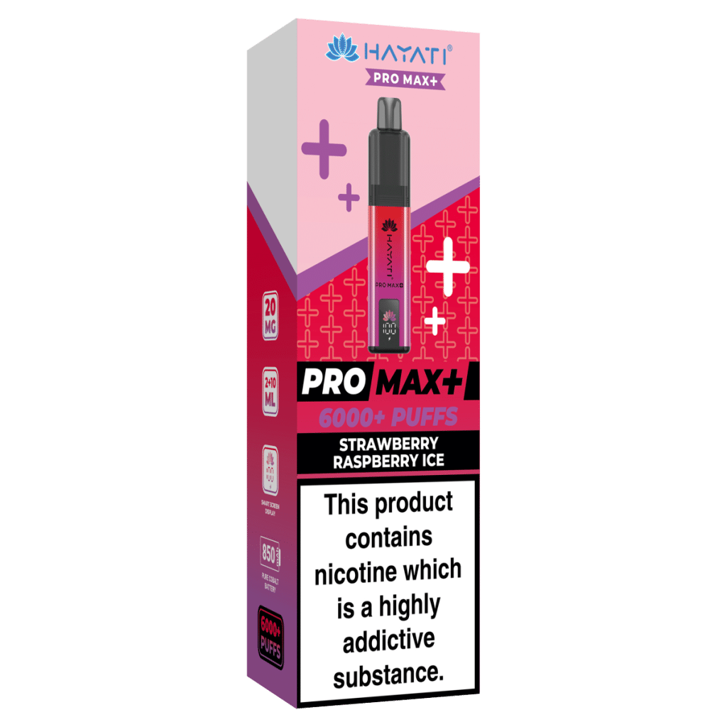 Hayati Pro Max+ 6000+ Puffs Strawberry Raspberry Ice