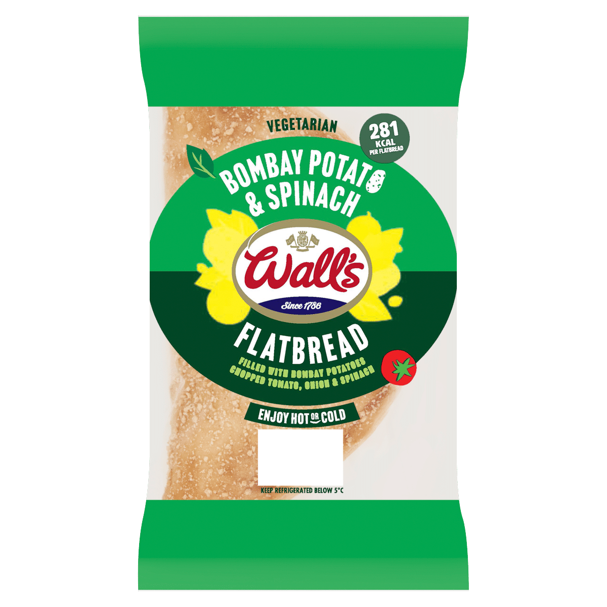 Wall’s Bombay Potato & Spinach Flatbread 120g