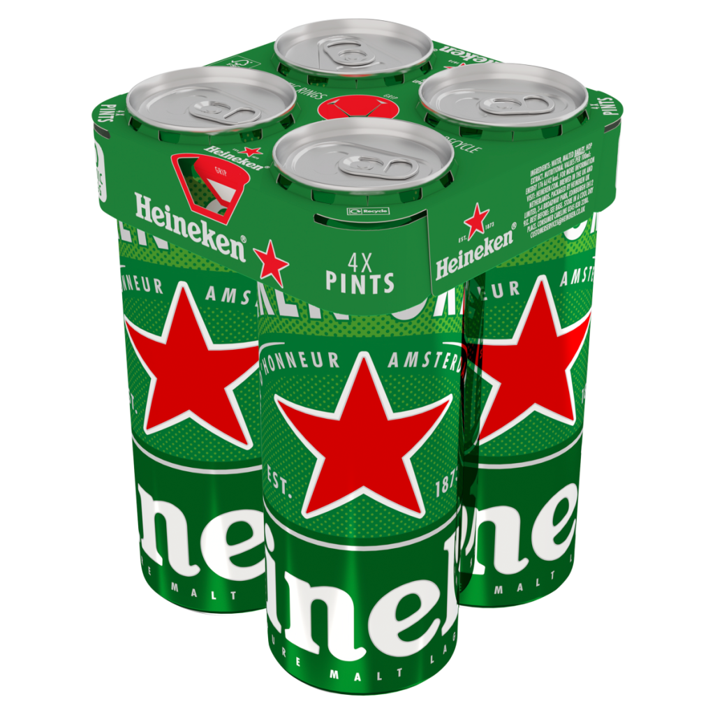 Heineken Pure Malt Lager Pint Cans 4 x 568ml
