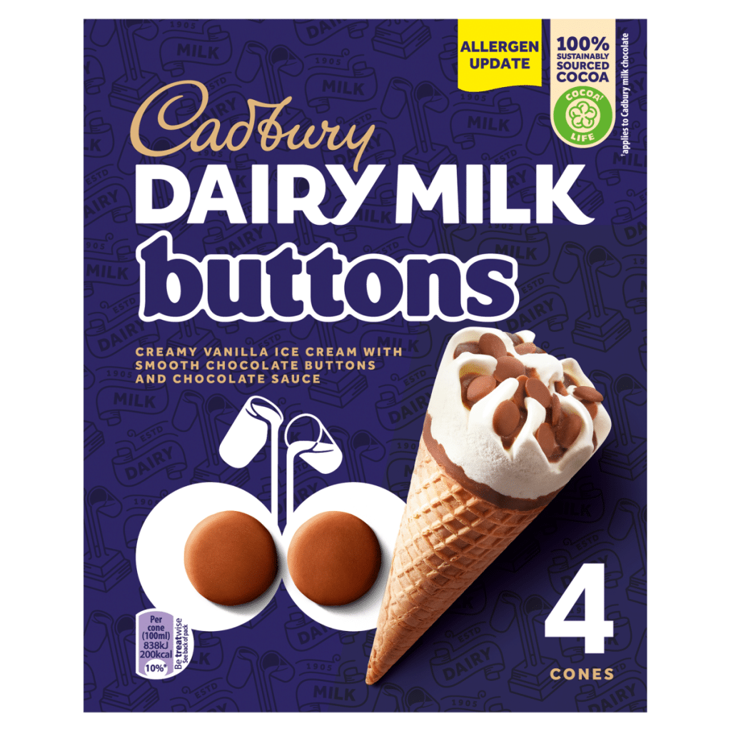 Cadbury Dairy Milk Buttons 4 x 100ml (400ml)
